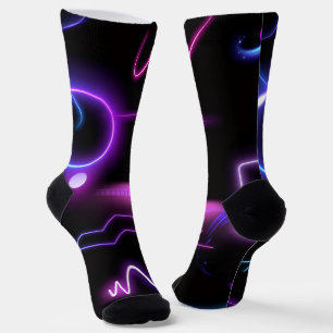 Ultra-Moderne Socken – Neon-Geometrisches Design
