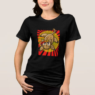 Ultra Niedlich Anime Leopard Kitty Rainbow HeadBan Tri-Blend Shirt