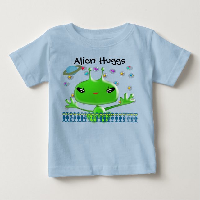 Ultra Niedlich Baby Alien Huggs Baby T-shirt (Vorderseite)