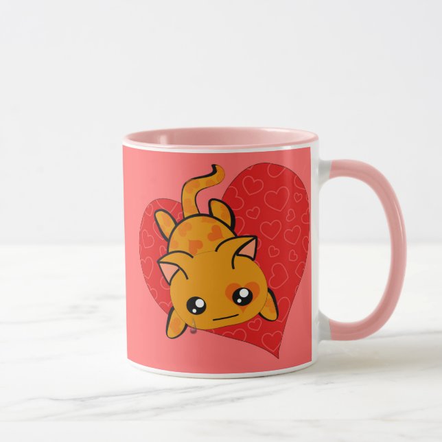 Ultra Niedlich Kawaii Valentine Kitty Tasse (Rechts)