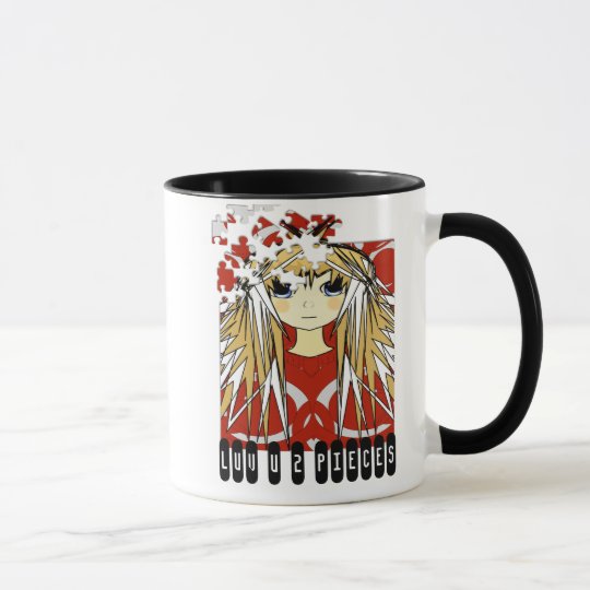 Ultra niedliche Anime-Mädchen-Liebe Sie zu den Tasse
