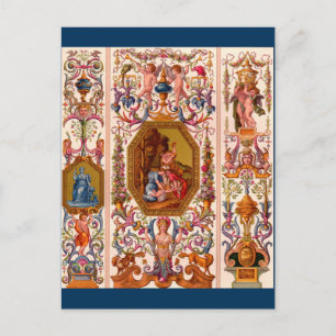 ultra opulent Barockdruck aus dem 17. Jahrhundert Postkarte