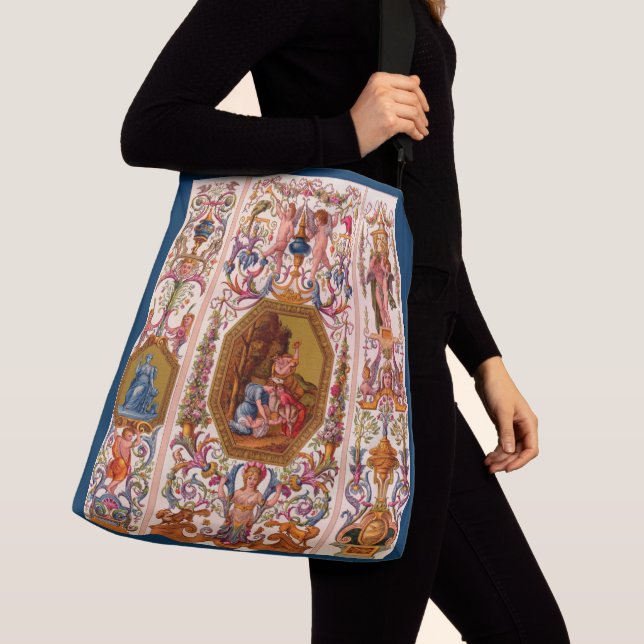 ultra opulent Barockdruck aus dem 17. Jahrhundert Tragetaschen Mit Langen Trägern (Von Nahem)