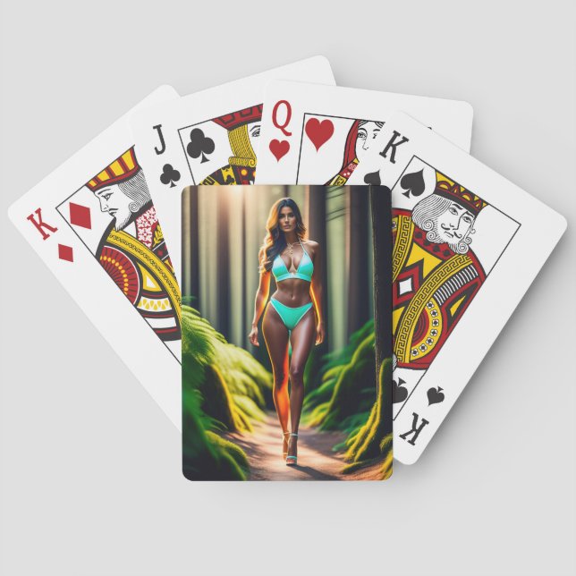 ultra realistische Girl-in-Bikini Spielkarten (Rückseite)