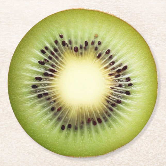 Ultra-Reality-Kiwi-Slice-Getränkekasten Runder Pappuntersetzer (Vorderseite)
