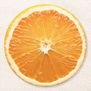 Ultra-Reality Orange Slide Beverage Coaster Runder Pappuntersetzer