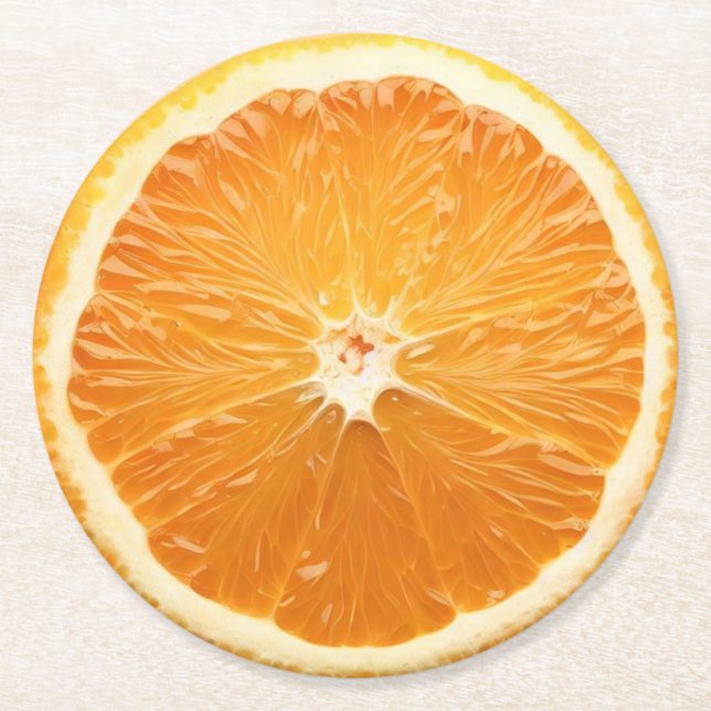 Ultra-Reality Orange Slide Beverage Coaster Runder Pappuntersetzer (Vorderseite)