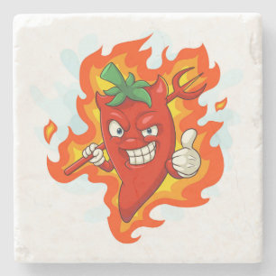 Ultra-Red-Hot-Cartoon-Chili Pepper Steinuntersetzer