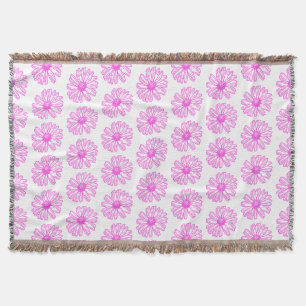 Ultra rosa Daisy Blume Print, Hippie Floral Decke