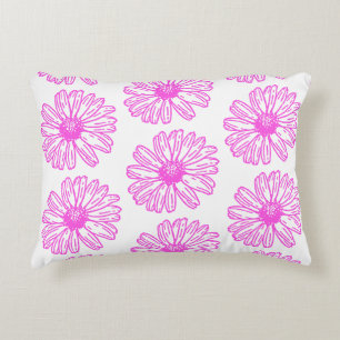 Ultra rosa Daisy Blume Print, Hippie Floral Dekokissen