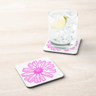 Ultra rosa Daisy Blume Print, Hippie Floral Getränkeuntersetzer