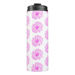 Ultra rosa Daisy Blume Print, Hippie Floral Thermosbecher