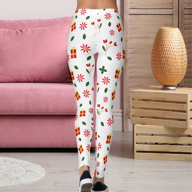 Ultra Soft Christmas Holiday Flower Pattern Gift Leggings (Von Creator hochgeladen)