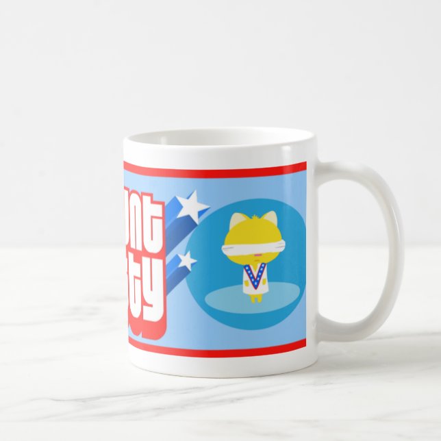 Ultra stellt Kawaii Bremsungs-Miezekatze dar Kaffeetasse (Rechts)