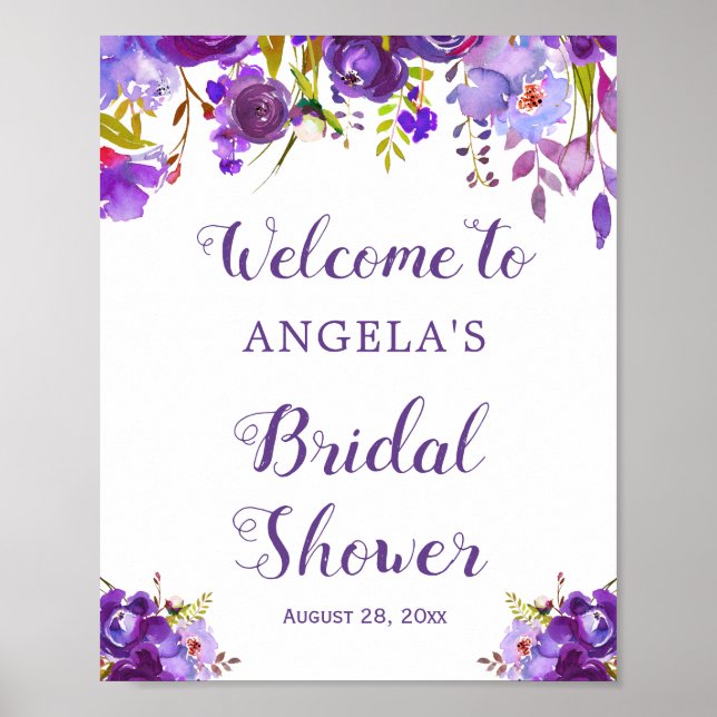 Ultra-Violet-Begrüßungszeichen für Lila Blüten Poster (Vorne)