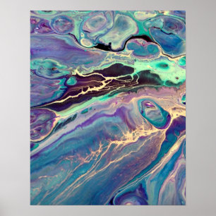 Ultra-Violet-Fluid-Marmor Akrylkkunst Abstrakt Poster