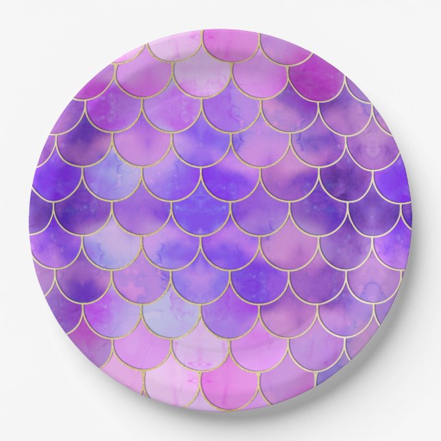 Ultra Violet & Gold Mermaid Scanner Pappteller (Vorderseite)