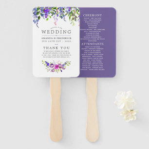 Ultra-Violet-Hochzeitsprogramm für Wasserfarbenflo Fächer