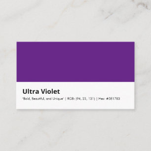 Ultra Violet   "Kühn, Schön und Einzigartig" Farbe Visitenkarte