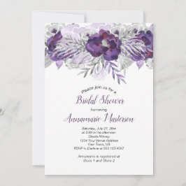 Ultra-Violet-Lavendel-Grau-Brautparty Einladung