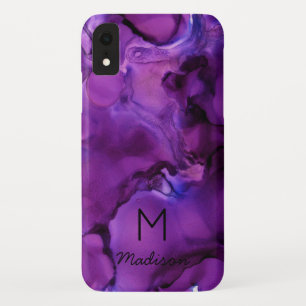 Ultra-Violet Lila Alkoholtinte Textur Monogramm Case-Mate iPhone Hülle