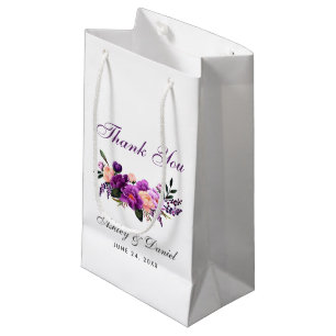 Ultra-Violet Lila-Aquarellblumen-Hochzeit PS Kleine Geschenktüte