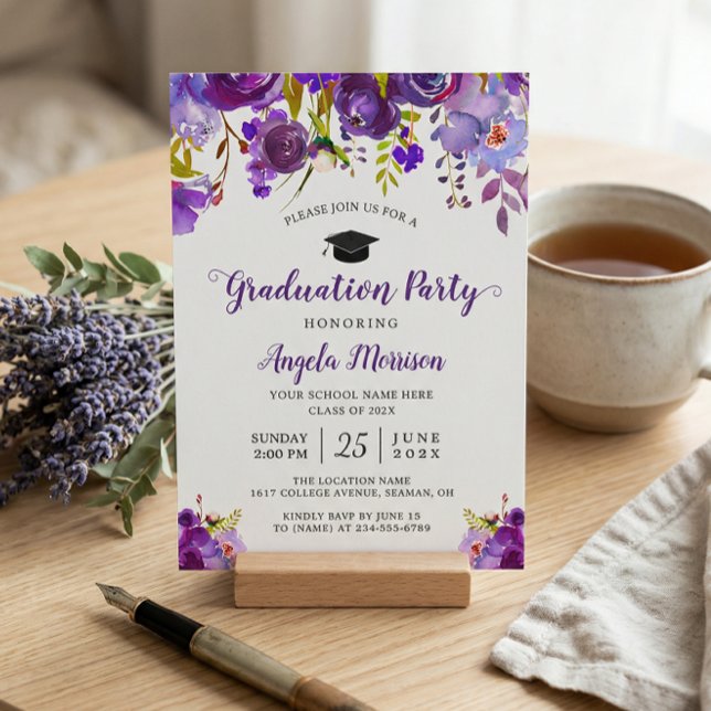 Ultra-Violet-Lila-Blumenstudium Einladung (Von Creator hochgeladen)