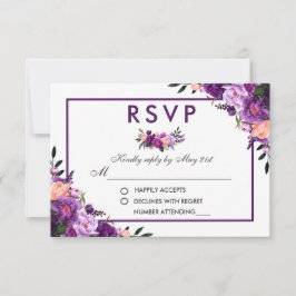 Ultra-Violet-Lila-Floral-UAWG Wedding PF RSVP Karte