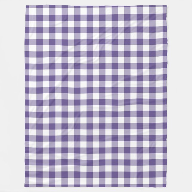 Ultra Violet Lila Gingham Pattern Fleecedecke (Vorderseite)