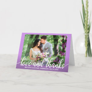 Ultra-Violet Lila Hochzeitsskala Liebe und Dankfal Dankeskarte