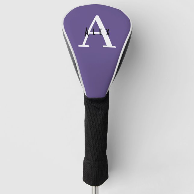 Ultra-Violet-Lila, moderne Monogramm Golf Headcover (Vorderseite)