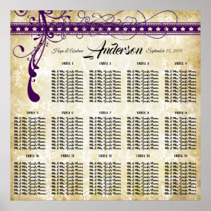 Ultra-Violet-Mittelalterliche Sitzkarte Poster