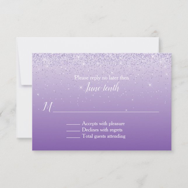 Ultra Violet Ombre Wedding RSVP Card (Vorderseite)