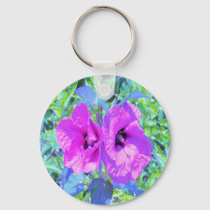 Ultra-Violet Plum Crazy Lila Hibiskus Blume Schlüsselanhänger