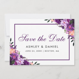 Ultra-Violet-PSP mit Lila floralen Save the Date