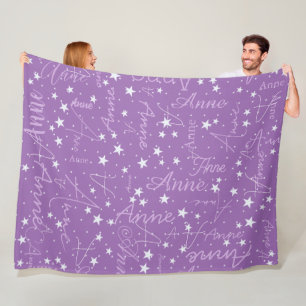 Ultra Violet Sky Stars (mit ihrem Namen) Fleecedecke