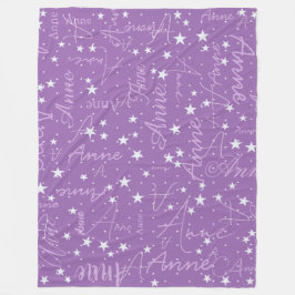 Ultra Violet Sky Stars (mit ihrem Namen) Fleecedecke
