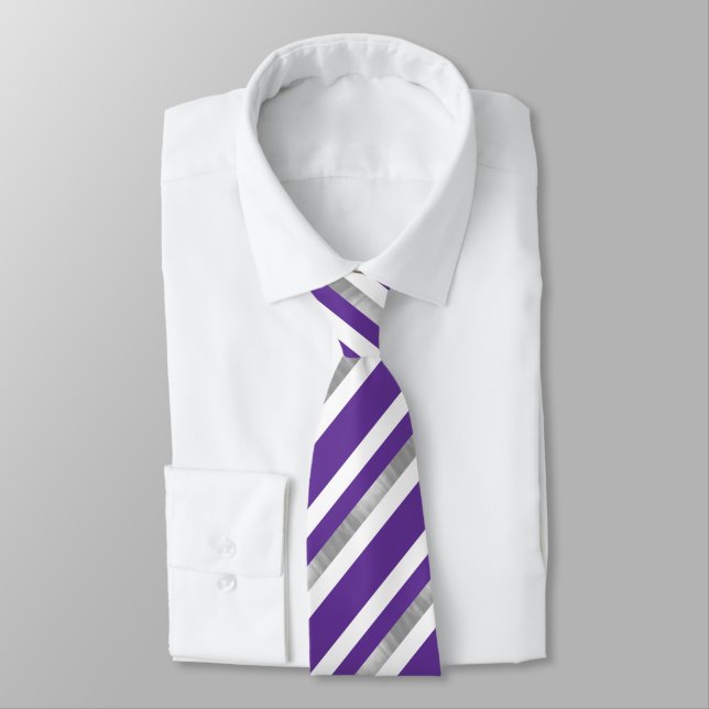 Ultra-Violet-Streifen Muster Neck Tie Krawatte (Gebunden)