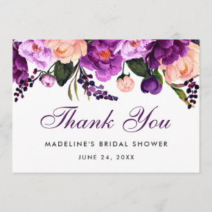 Ultra violet violet Fête des mariées florale Merci