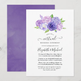 Ultra Violet Watercolor Virtual Wedding Einladung