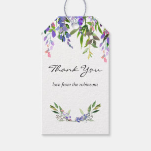 Ultra Violet Wedding Aquarell Floral Vielen Dank Geschenkanhänger