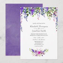Ultra Violet Wedding Watercolor Floral Einladung