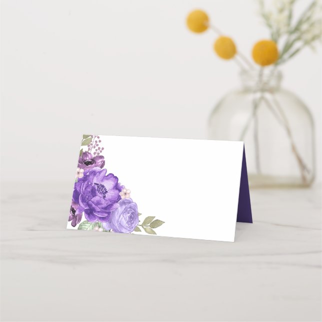 Ultra-Violett-Aquarellbilder-Platzkarten Platzkarte (Vorderseite)