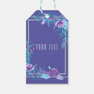 Ultra Violett Lila Aqua Floral Chic Hochzeitsgesch Geschenkanhänger