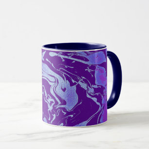 Ultra Violett lila blaue abstrakte Wirbel Tasse