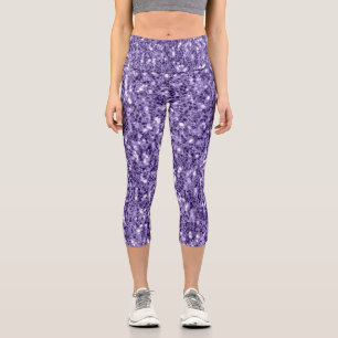 Ultra violett violetter Glitter funkelt Capri Leggings