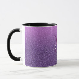 Ultra violette Imitate Glitzer und gürtelrosa mit Tasse
