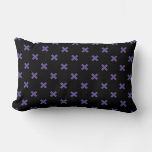 Ultra violette Kreuzstiche auf schwarz Lendenkissen