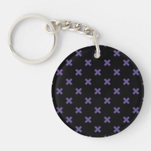 Ultra violette Kreuzstiche auf schwarz Schlüsselanhänger