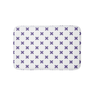 Ultra violette Kreuzstiche auf weiß Badematte